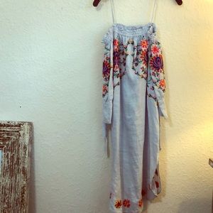 Embroidered Zara Linen Dress